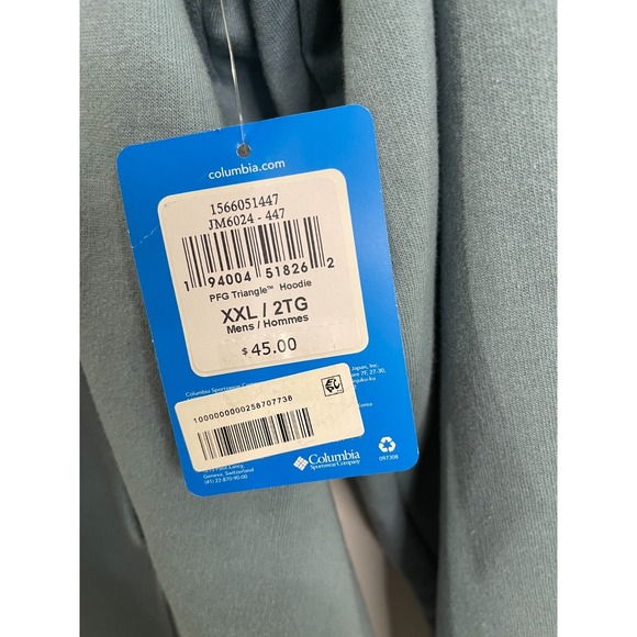 Columbia PFG Performance Fishing Gear Hoodie XXL β Sea Greenβ β New with Tags - Picture 5 of 6